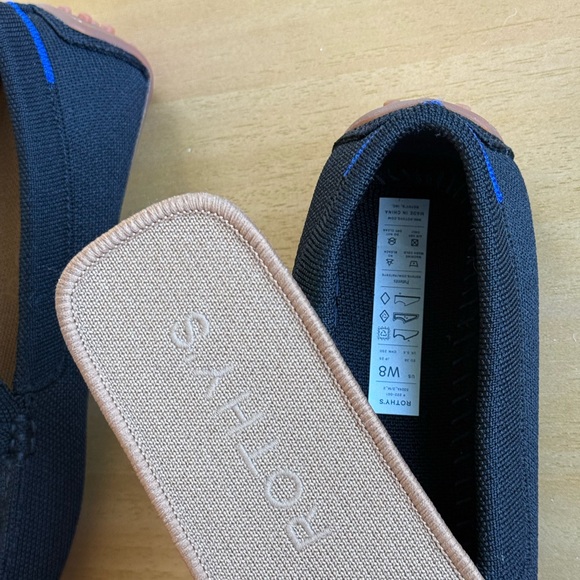 Rothy's the Double Bit Driver Elegant Black Loafers with Gold Detail - Picture 5 of 10